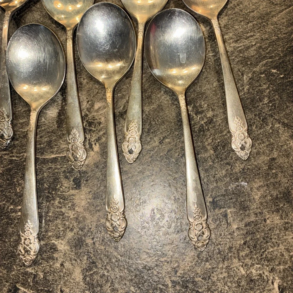 Set Of 10  Silver Plate Prestige Soup Spoons 1951 Silverware Flatware